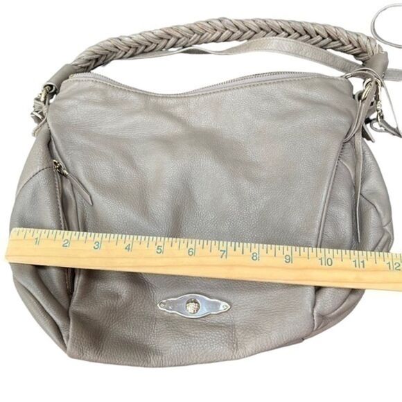 Elliot Lucca tan leather shoulder bag With Braided Handle. - Picture 7 of 8